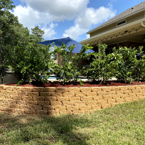 newly installed retaining walls